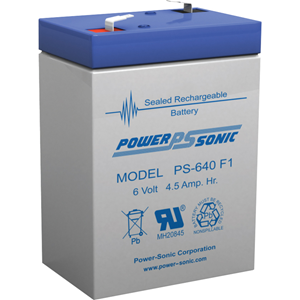 Power-Sonic PS-640 Multipurpose Battery - 4500 mAh - Sealed Lead Acid (SLA) - 6 V DC - Battery Rechargeable
