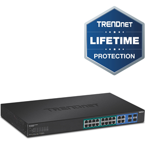 TRENDnet GREENnet TPE-1620WS 16 Ports Manageable Ethernet Switch - 16 Network, 2 Expansion Slot - Twisted Pair - 2 Layer Supported - 1U High - Rack-mountable - 3 Year Limited Warranty