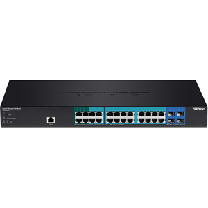 TRENDnet TL2-PG284 24 Ports Manageable Ethernet Switch - 24 Network, 4 Expansion Slot - Modular - Twisted Pair, Optical Fiber - 2 Layer Supported - 1U High - Rack-mountable