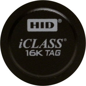 HID iCLASS RFID Tag - 32.64 mm Diameter - 100 - Black - Lexan