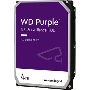 WD Purple WD40PURZ 4 TB Hard Drive - 3.5" Internal - SATA (SATA/600) - Conventional Magnetic Recording (CMR) Method - Network Video Recorder Device Supported - 5400rpm