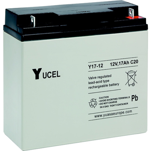 Yuasa Yucel Y17-12 Battery - Lead Acid - For Multipurpose - Battery Rechargeable - Proprietary Battery Size - 12 V DC - 17000 mAh