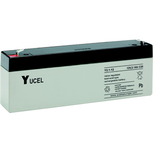 Yuasa Yucel Battery - Lead Acid - For Emergency Lighting, Fire Alarm, Smoke Alarm, Power Tool - Battery Rechargeable - 12 V DC - 2100 mAh