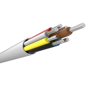 CQR 100 m Control Cable for Alarm - First End: Bare Wire - Second End: Bare Wire - 24 AWG - White