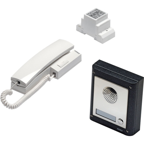 VIDEX Intercom System - for Door Entry - Stainless Steel, White - Cable - Surface Mount, Flush Mount, Wall Mount