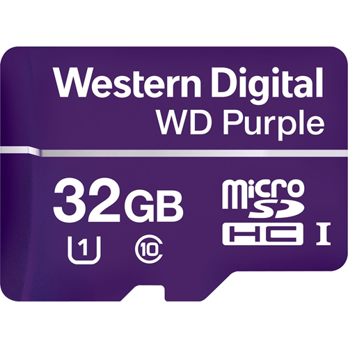 WD Purple WDD032G1P0A 32 GB Class 10/UHS-I (U1) microSDHC - 100 MB/s Read - 60 MB/s Write