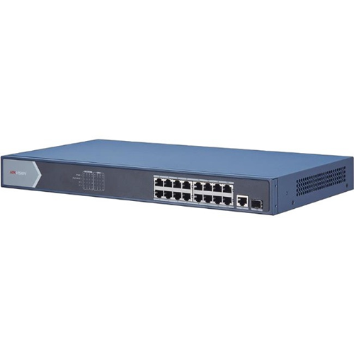 Hikvision DS-3E0518P-E 16 Ports Ethernet Switch - 2 Layer Supported - Modular - Twisted Pair, Optical Fiber