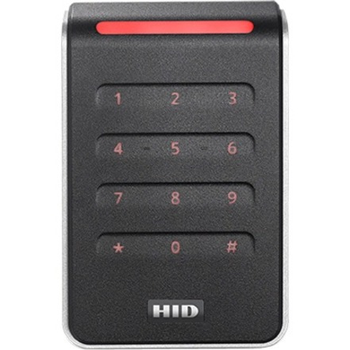 HID Signo 40k Card Reader/Keypad Access Device - Black, Silver - Door - Key Code, Proximity - 100 mm Operating Range - Bluetooth - Serial - Wiegand - 12 V DC - Gang Box Mount, Wall Mountable